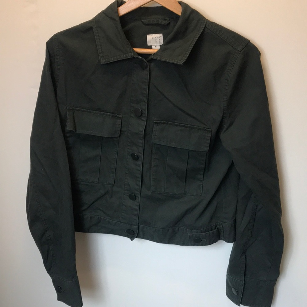 A New Day Forrest Green Military Jacket Size Med